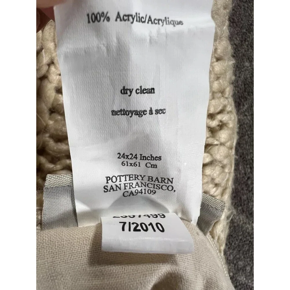 Pottery Barn Knit Pillow Shams Standard Neutral Beige 24